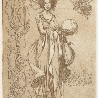 Gentle Touch (etching) - $350